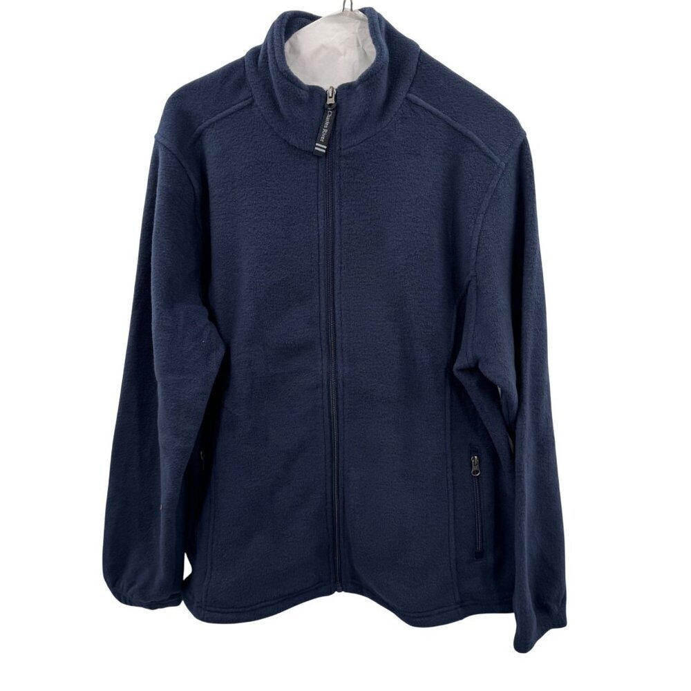 Charles River Apparel Voyager Fleece Jacket Womens Large Navy Full-Zip Soft Warm